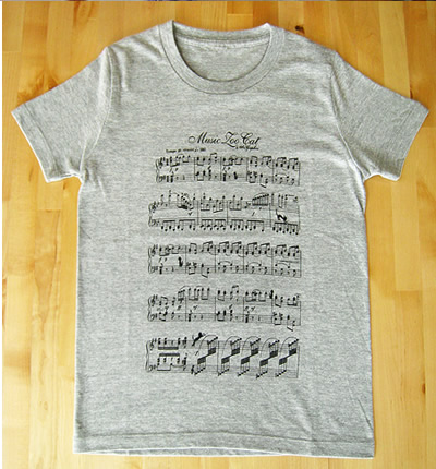 楽譜ネコTシャツ(長そで)